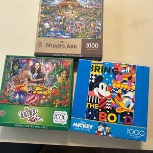 Lot of 1000 Piece Puzzles. Noah’s and 2 more